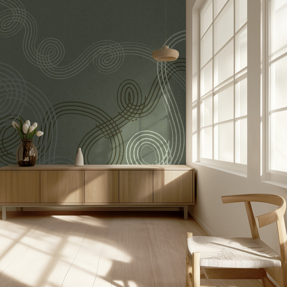 kalmerende essentials loops saliegroen | Behang