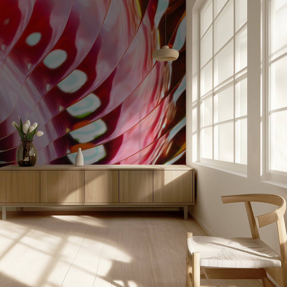 Crimson Petal Waves | Behang