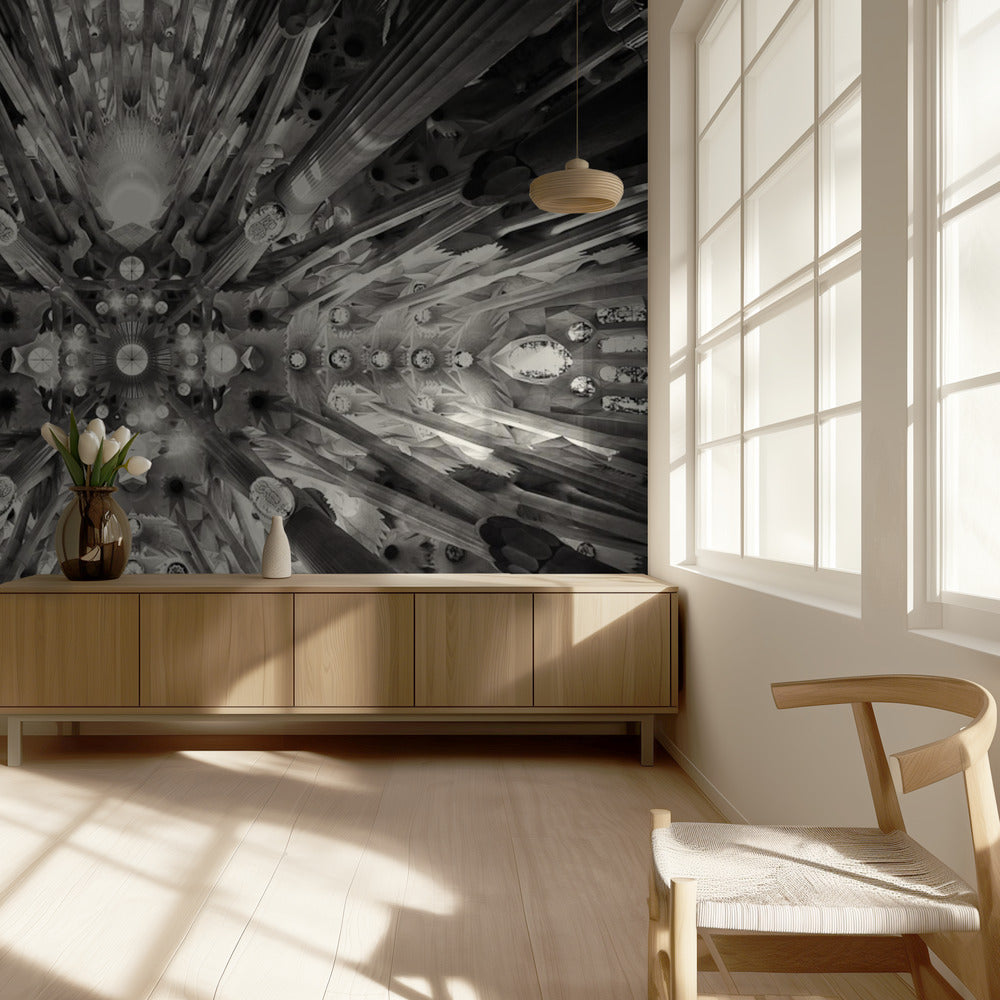 Kunstmatig bos - Sagrada Familia | Behang