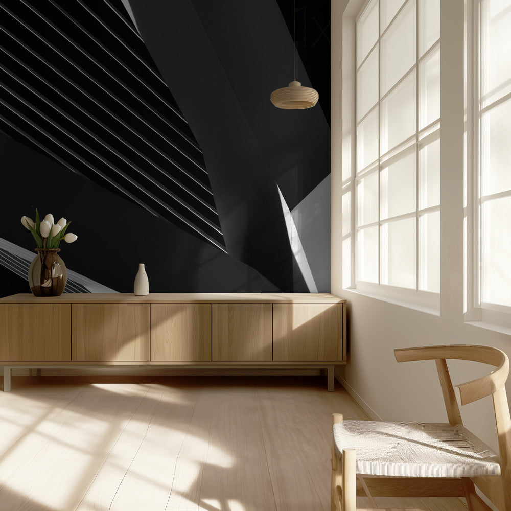 Abstractie van een zwaan | Behang