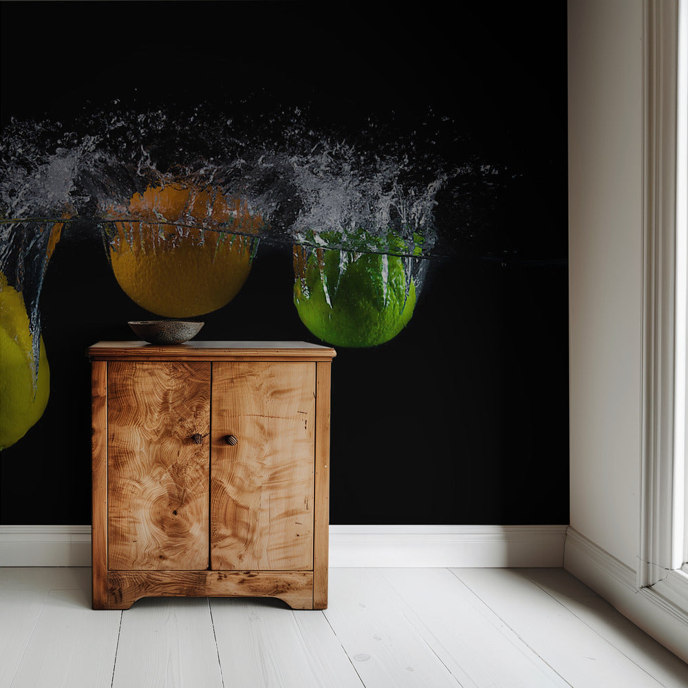 Driedubbele citrus splash | Behang