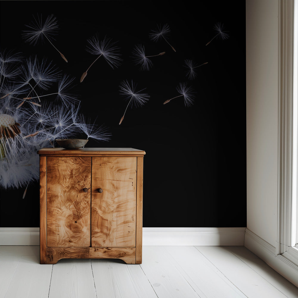 Paardenbloem waait | Behang