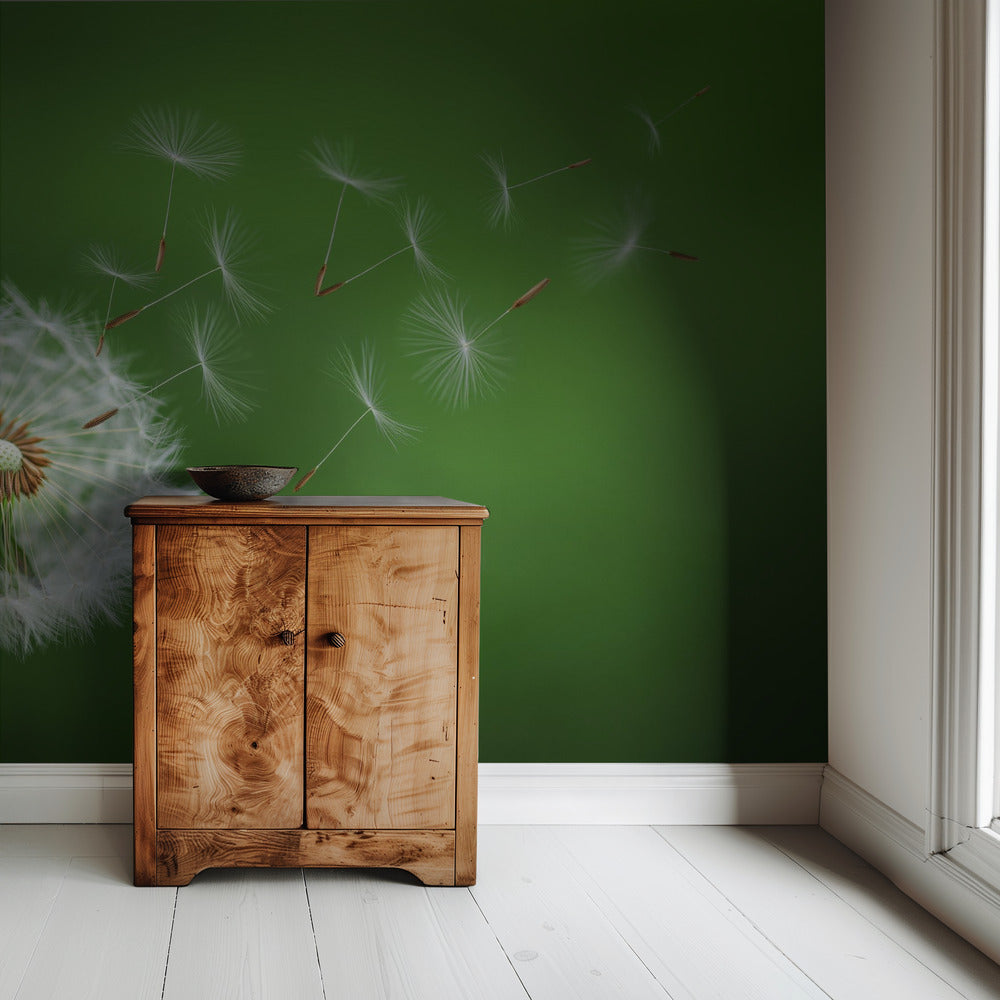 Paardenbloem waait | Behang