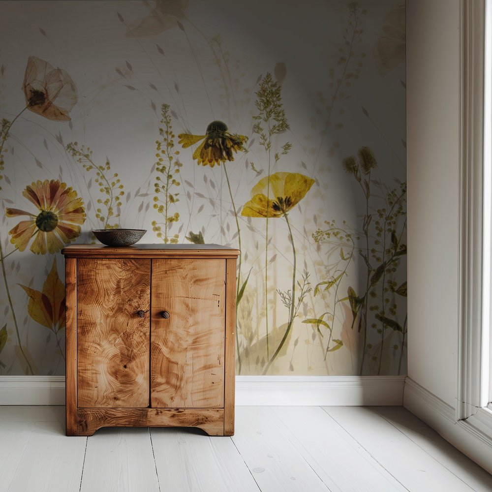 In het veld... | Behang