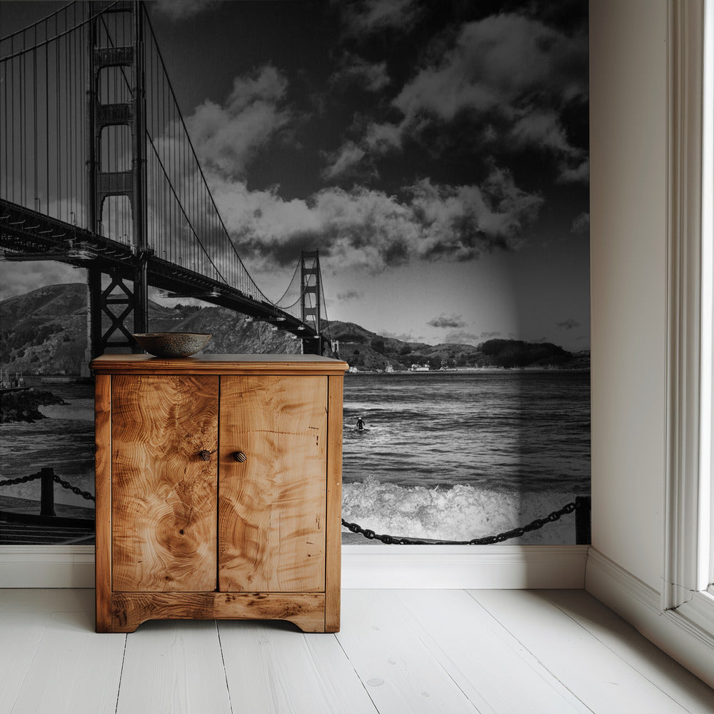 Surfen onder de Golden Gate Bridge | Achtergrond