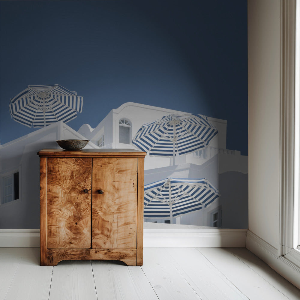 Blauw en wit | Behang