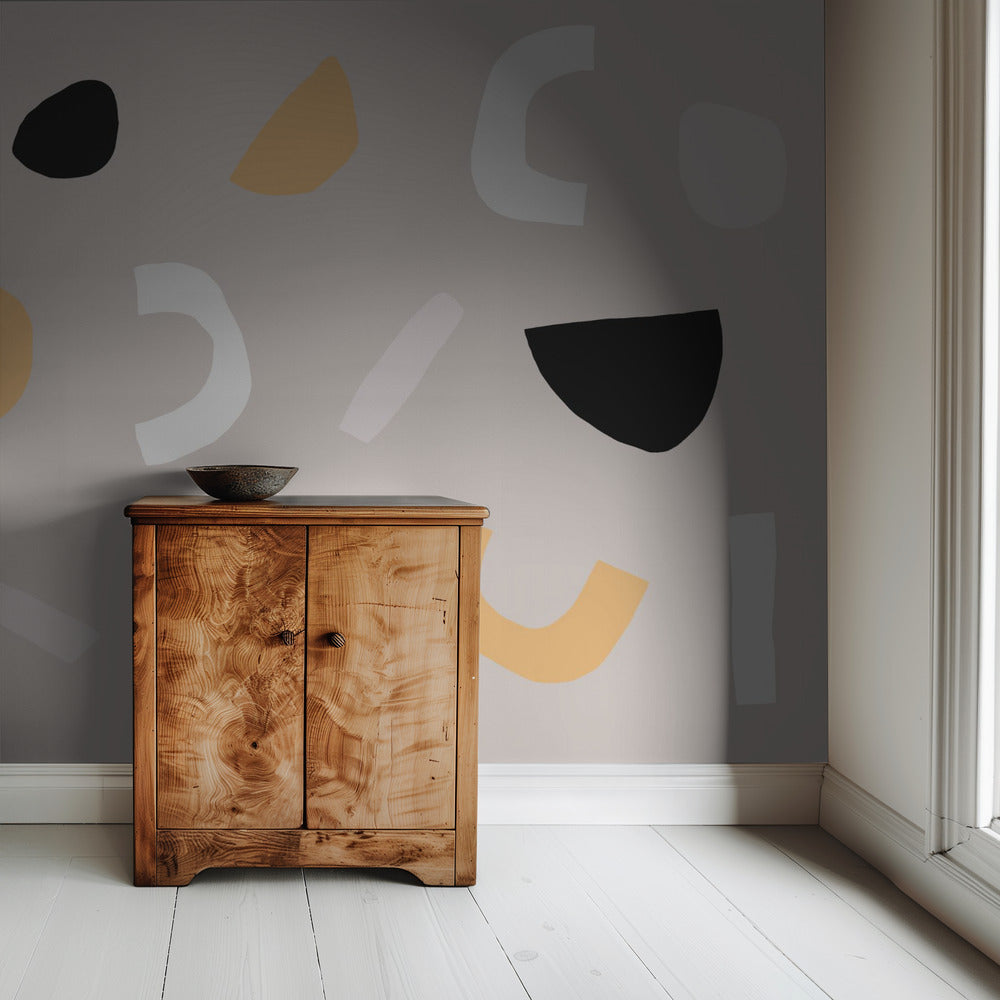 Geometrische vormen in neutrale tinten | Behang