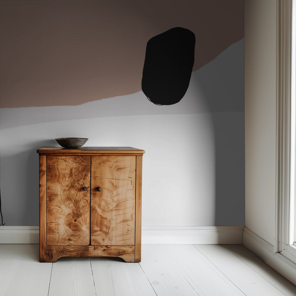 Minimalistische, gedurfde zwarte vormen | Behang