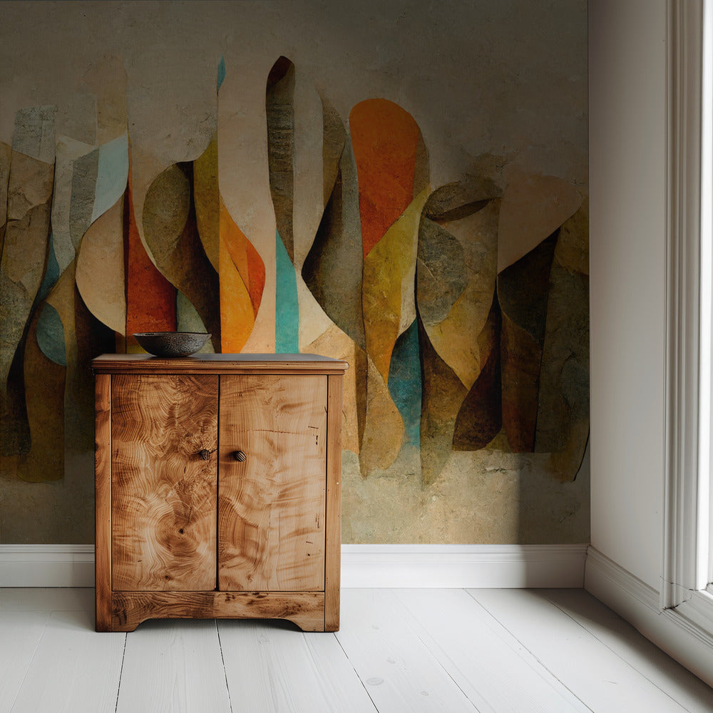 Gebogen caleidoscoop | Behang