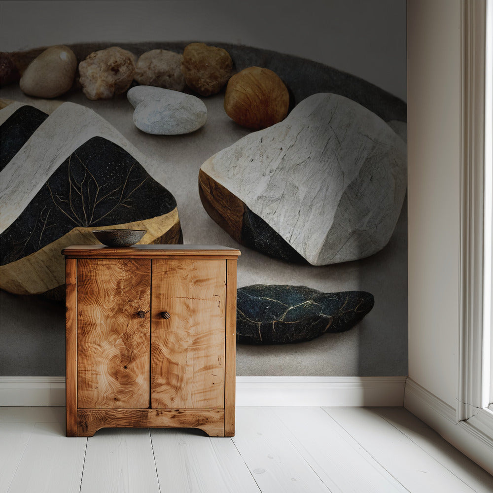 Gelaagd stenen landschap | Behang