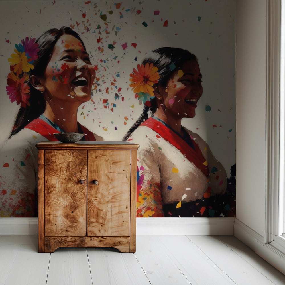 Vrolijke viering | Behang