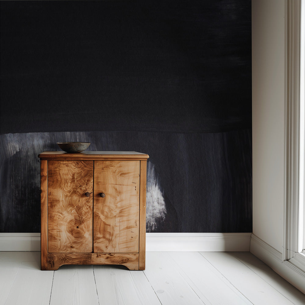 Monochrome tinten met vloeiende penseelstreken | Behang