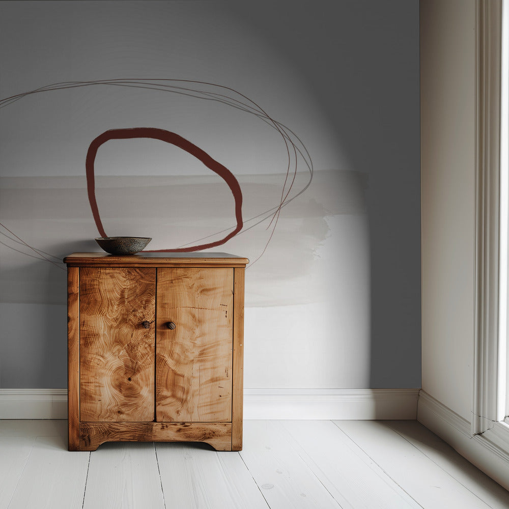 Minimalistische compositie met kruisende lijnen | Behang
