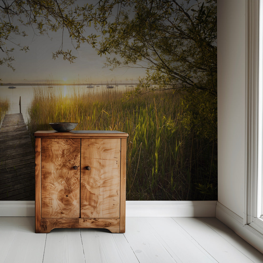 Gouden steiger | Behang