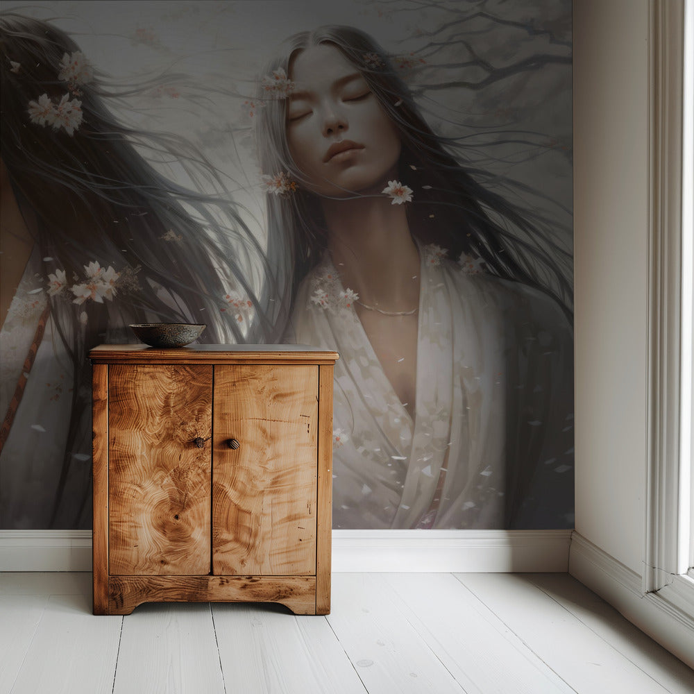 Bloemblaadjes van Sereniteit | Behang