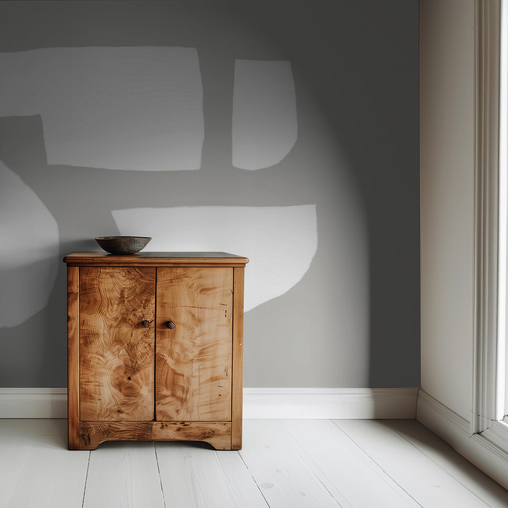 Minimalistische witte vormen | Behang
