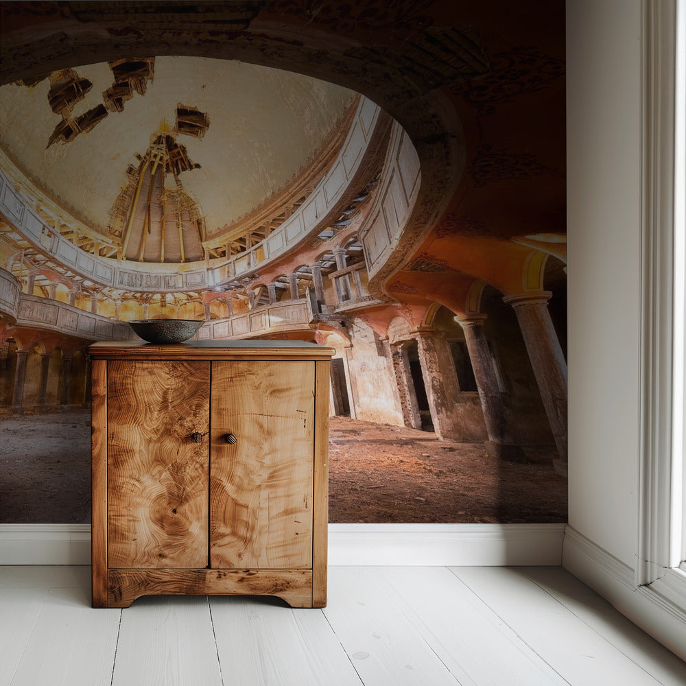 Ronde kapel in verval | Behang