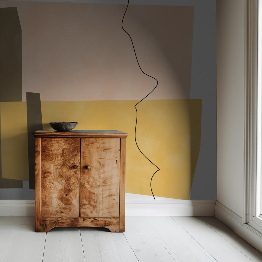 Geometrische vormen in aardse tinten | Behang