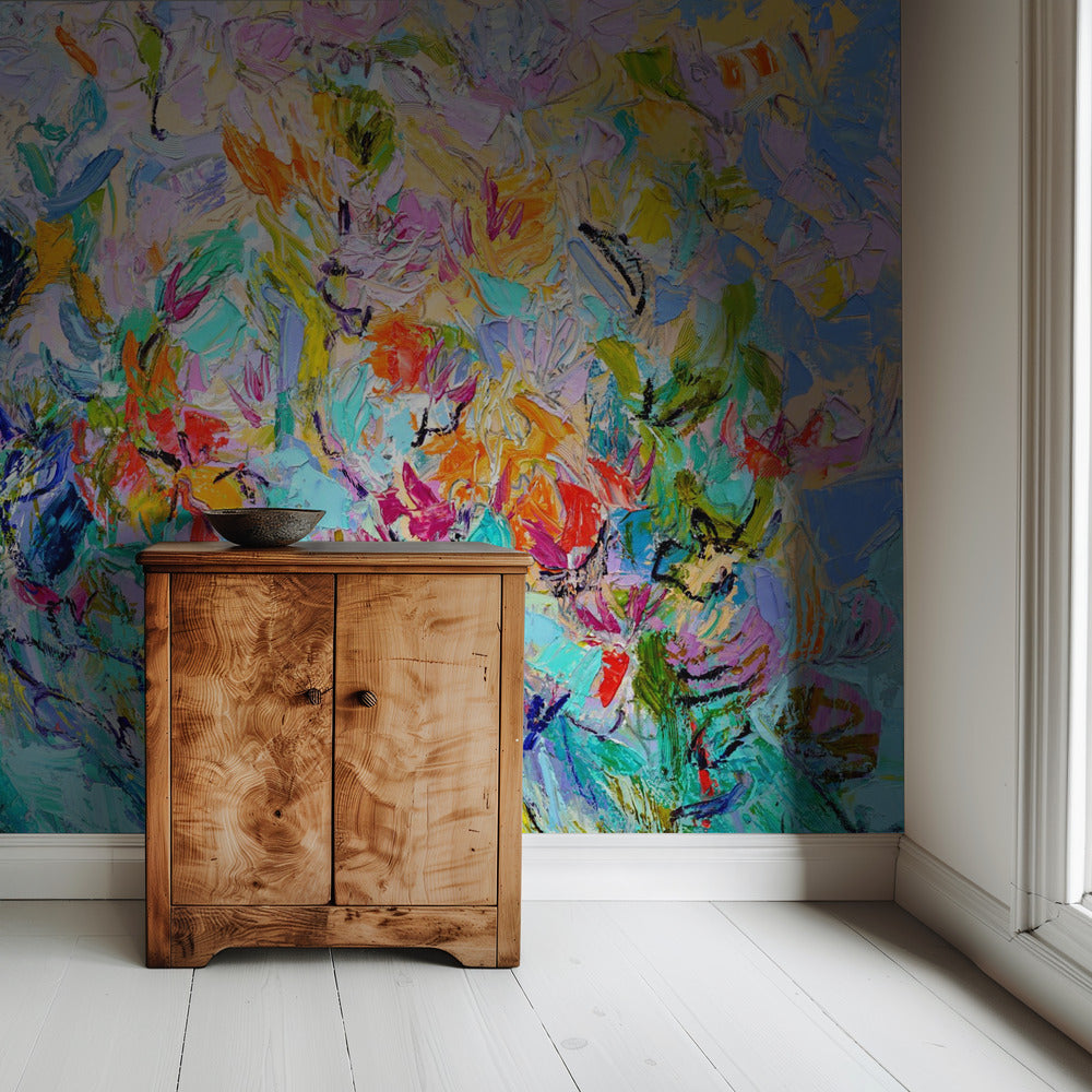 Stralende bloemenharmonie | Behang
