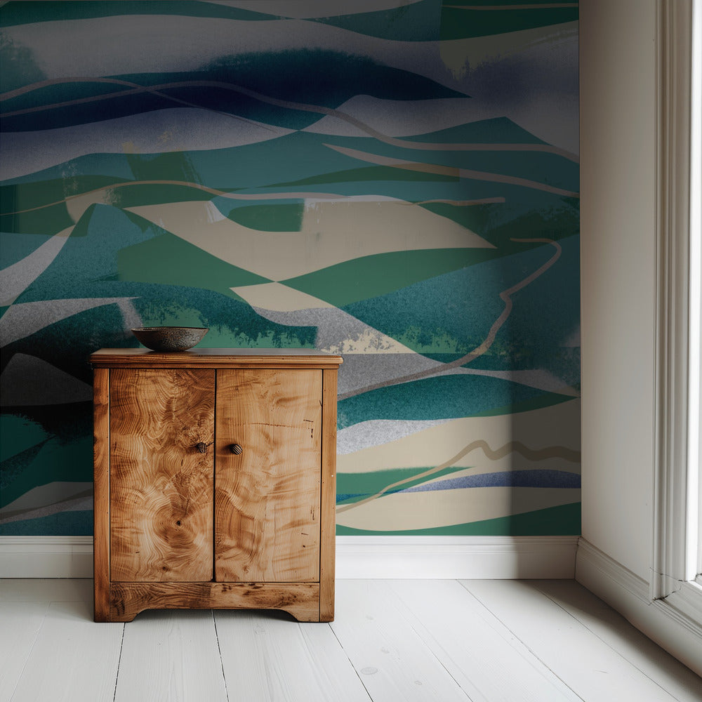 Abstractie in landschap | Behang