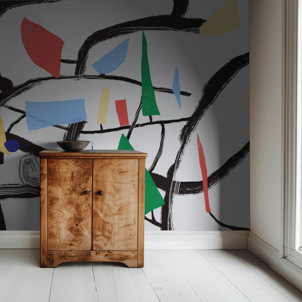 Kleuren in het bos | Behang