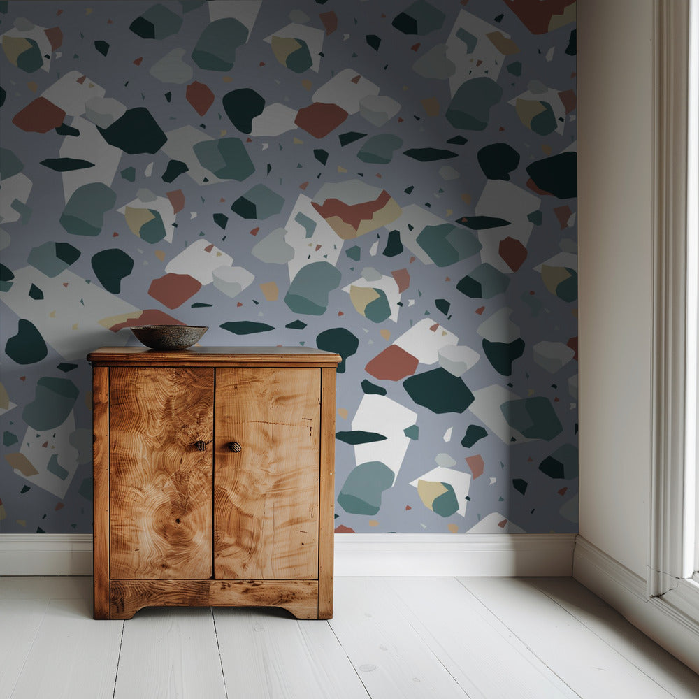 Terrazzo_Blauw | Behang