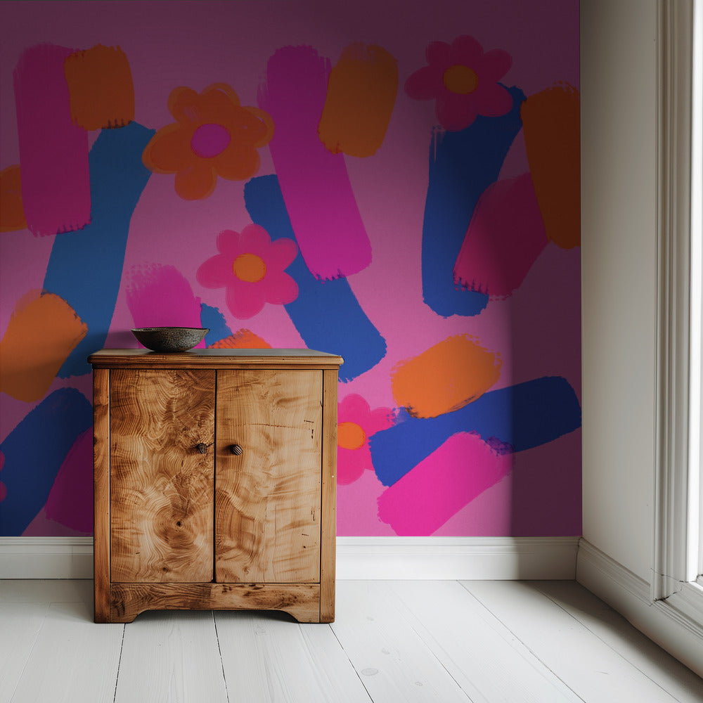 Bloemenborsteldans | Behang