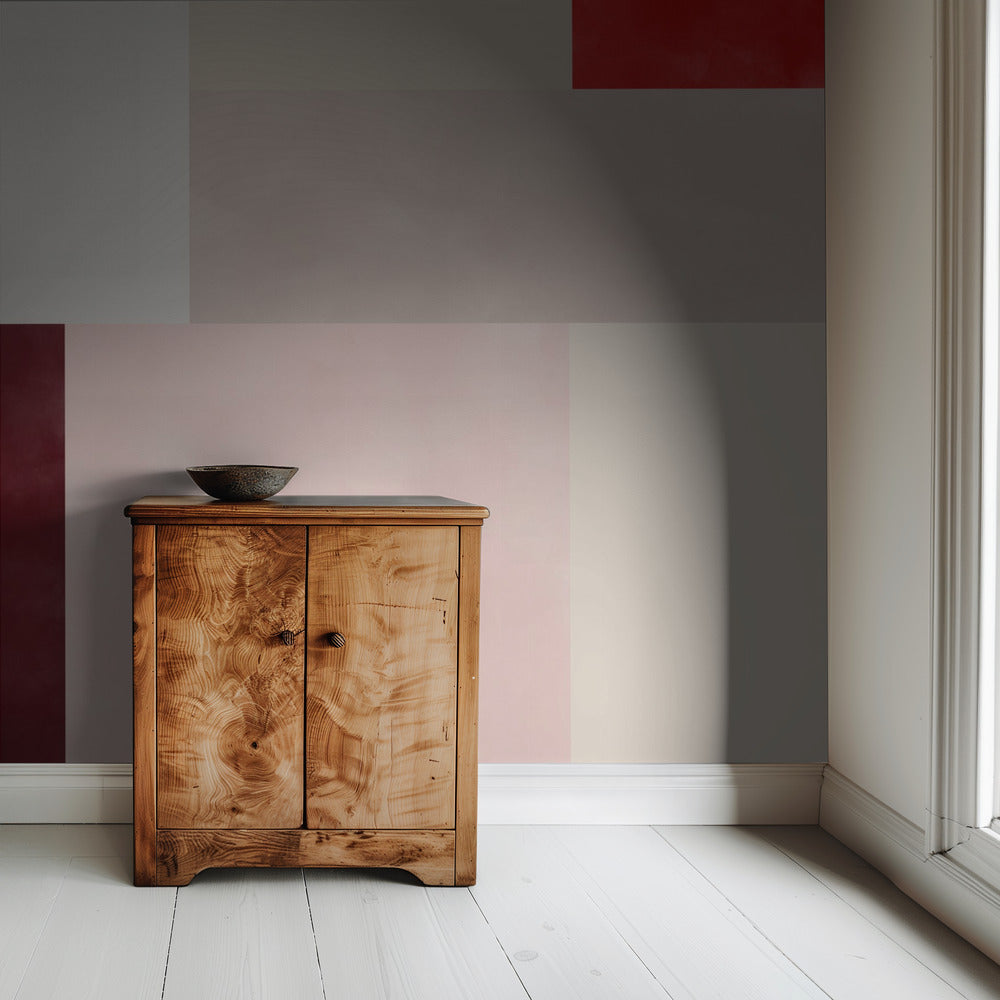 Geometrisch raster van zachte pastelkleuren | Behang