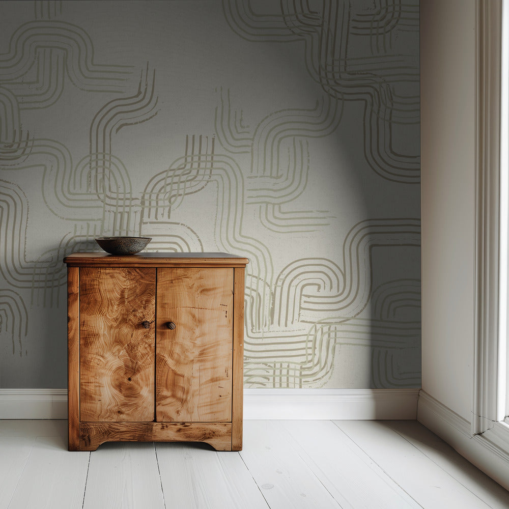 kalmerende essentials sporen neutraal wit | Behang