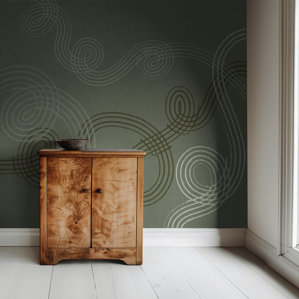 kalmerende essentials loops saliegroen | Behang