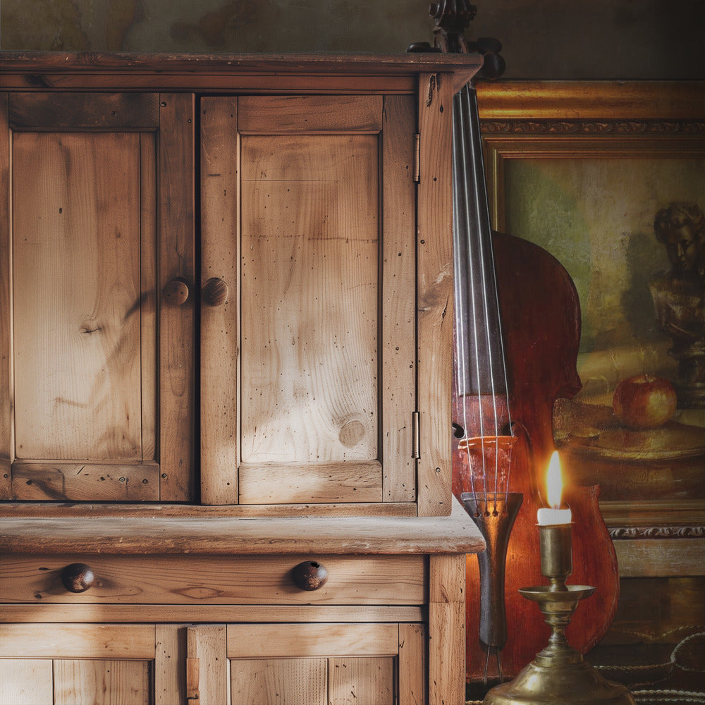 Still life with violin and painting | Wallpaper