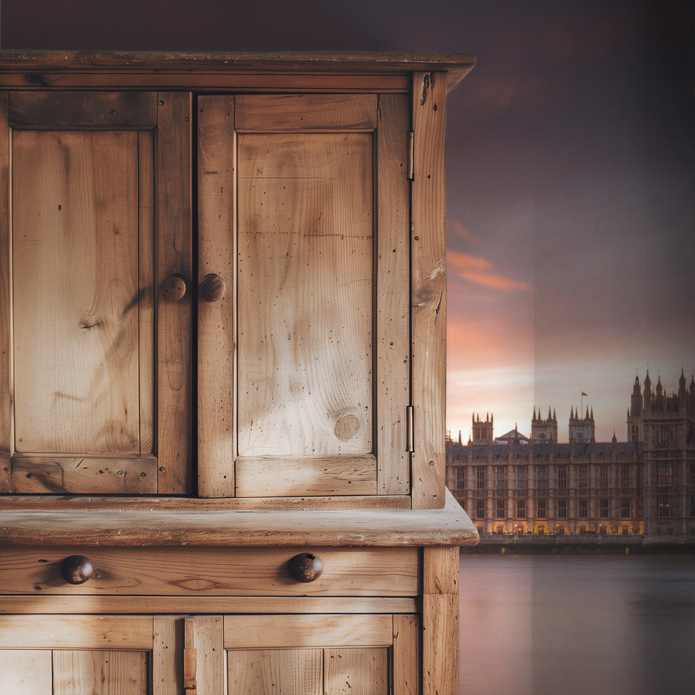 Zonsondergang in het Londense Palace of Westminster | Achtergrond