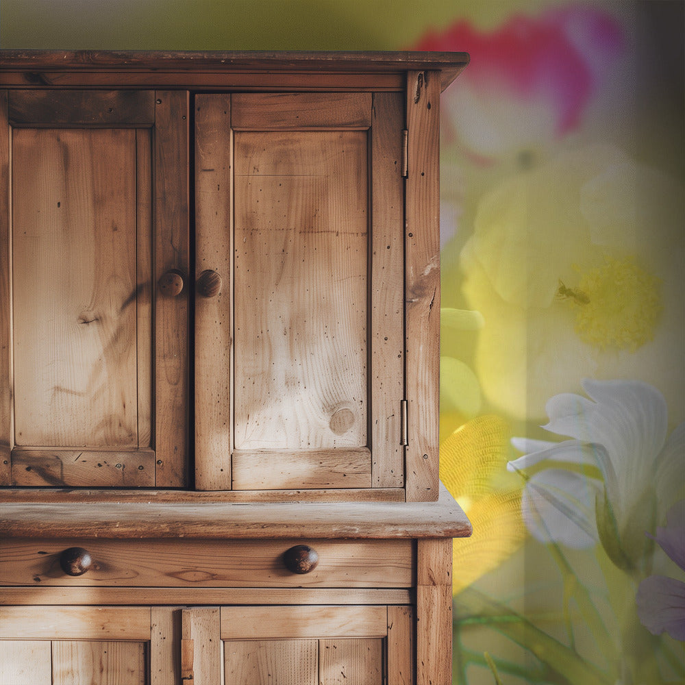 Kleine tuin in een zomerveld | Behang