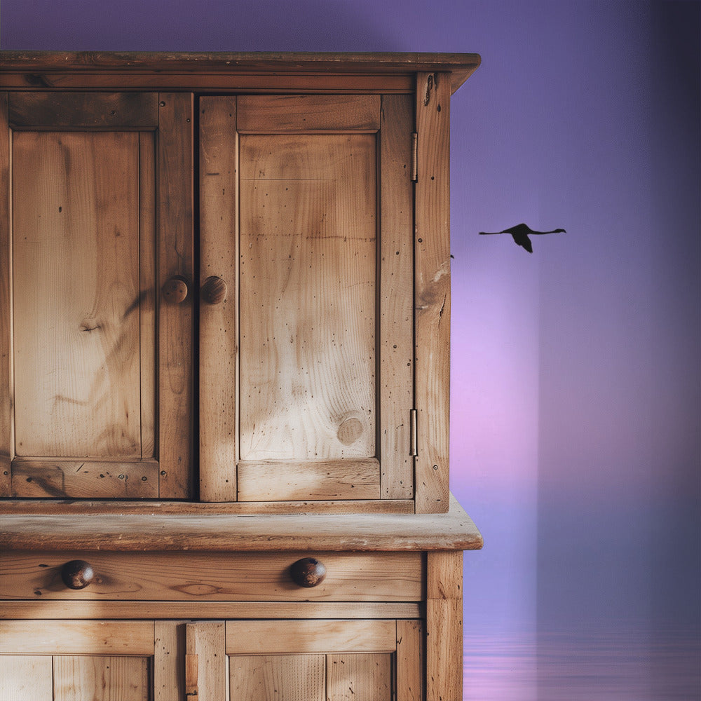 Vliegende flamingo | Behang