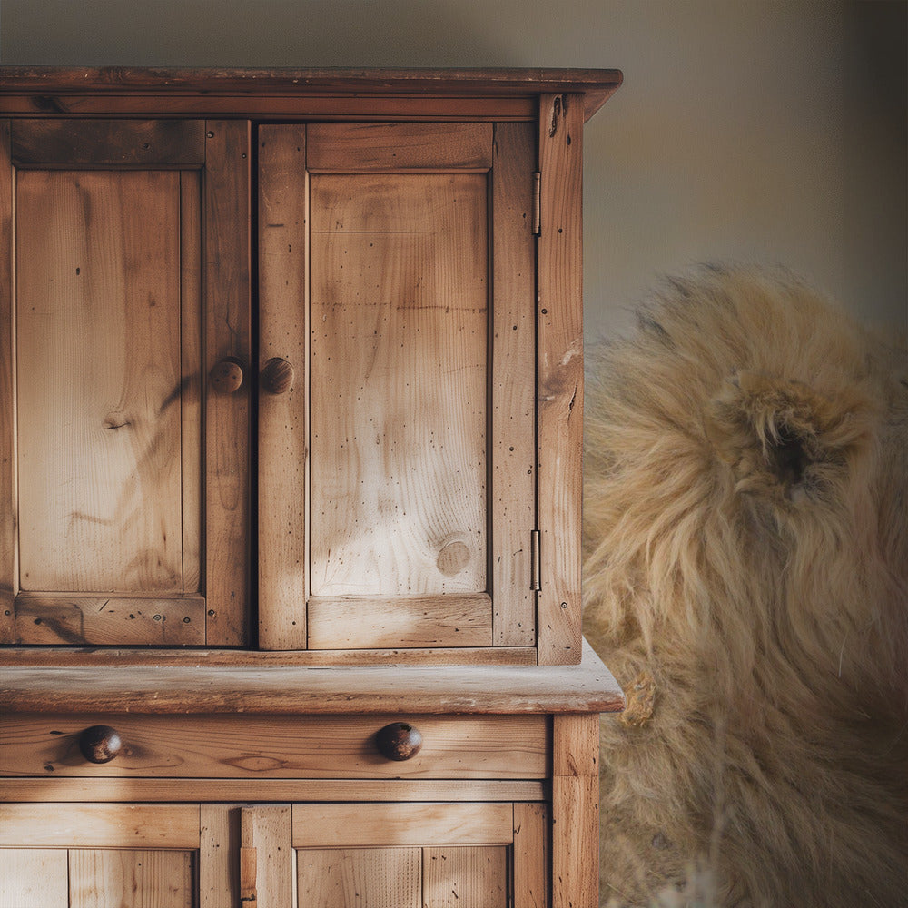 Mannetjesleeuw met welp | Behang