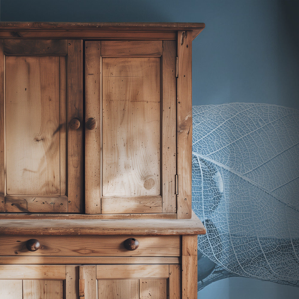 Droog blad en bubbels | Behang