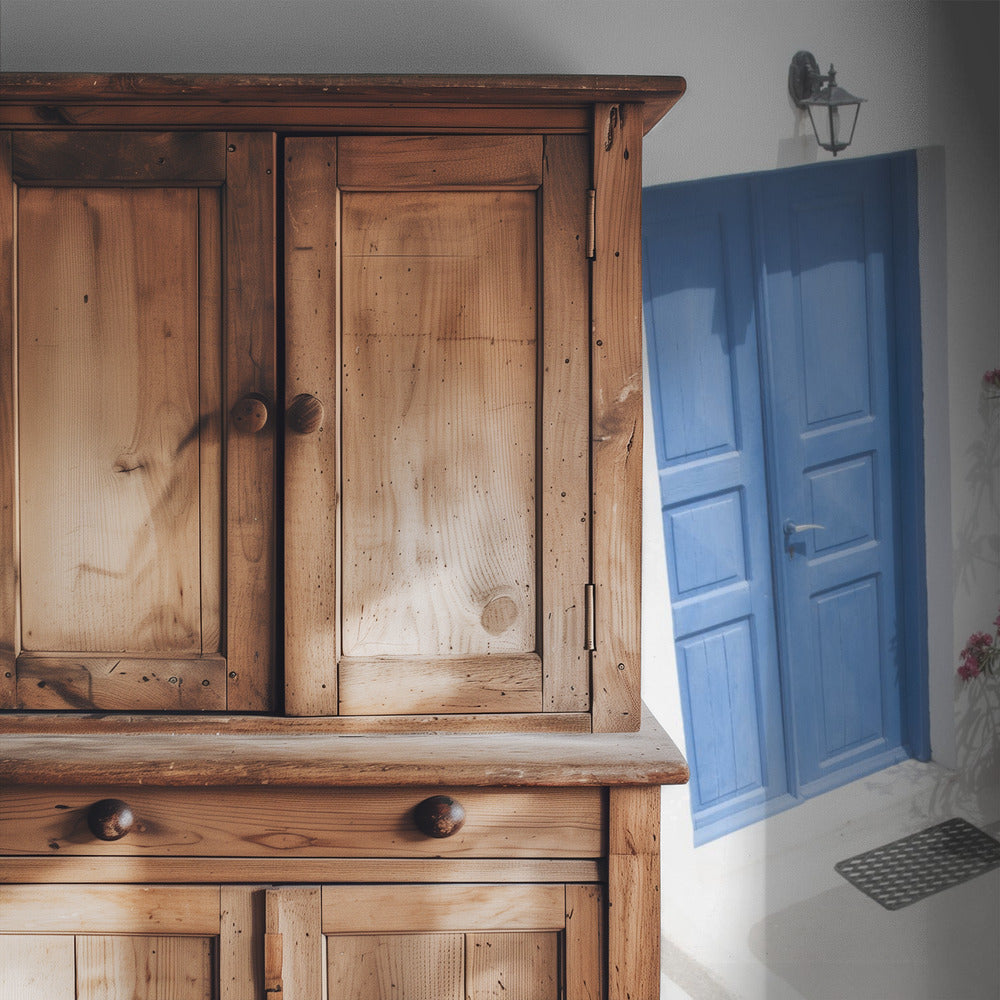 stappen naar beneden naar blauw | Behang