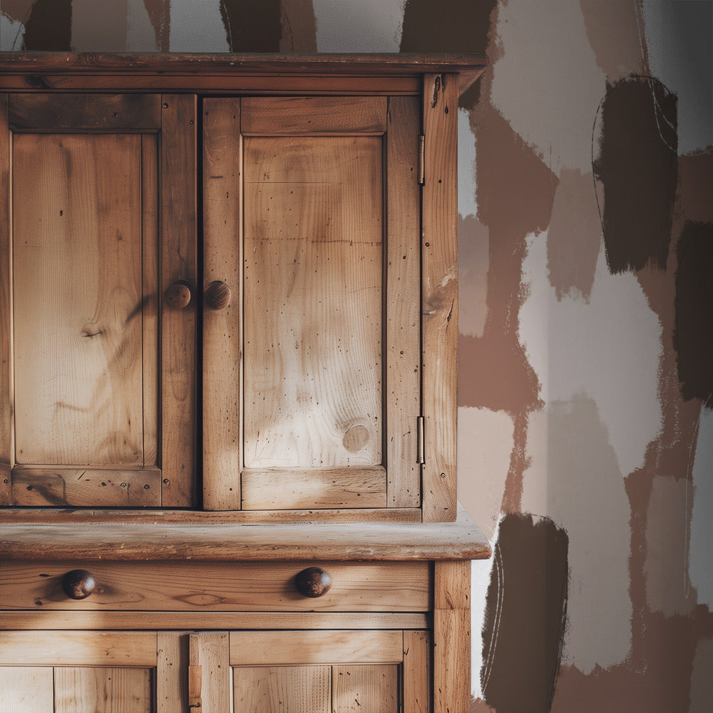 Aardse penseelstreken | Behang