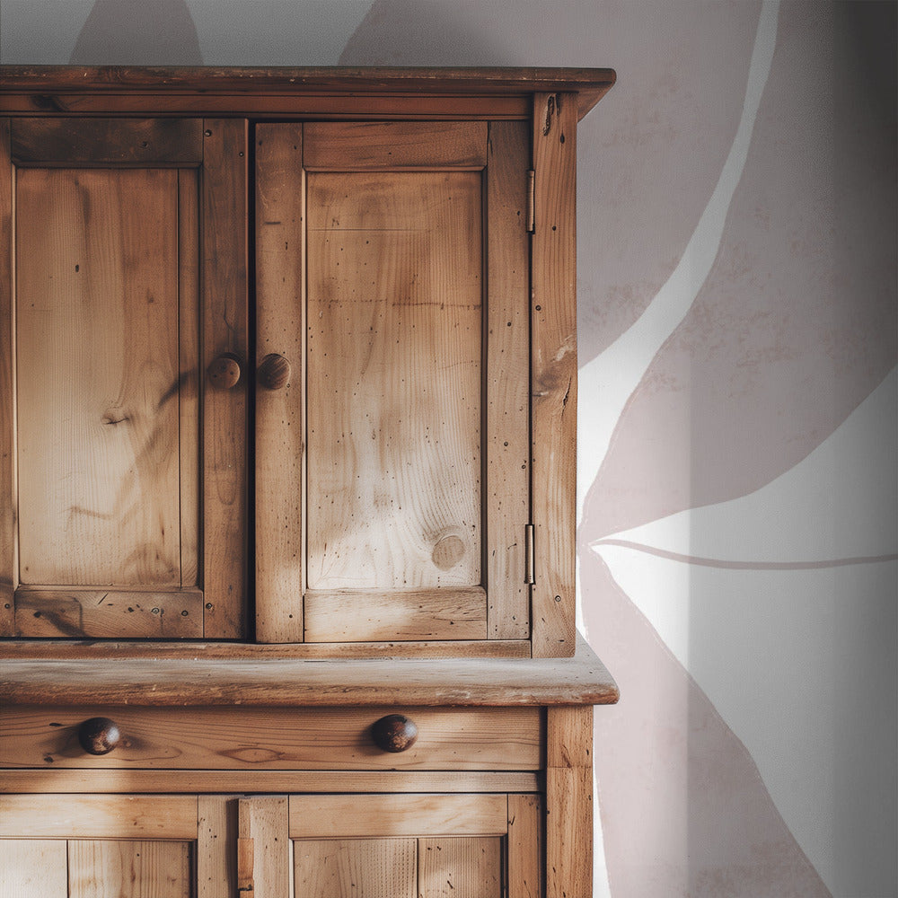 Bladpatronen in zachte beige tinten | Behang