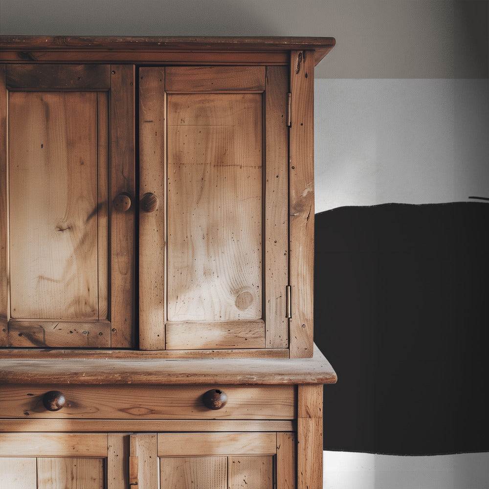 Zwarte vorm op een getextureerde beige achtergrond | Behang