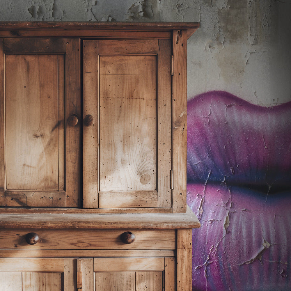 Lippen op de muur | Behang