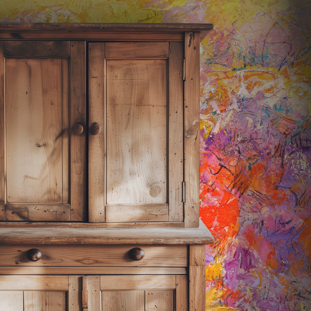 Expressionistisch kleurrijk abstract | Behang