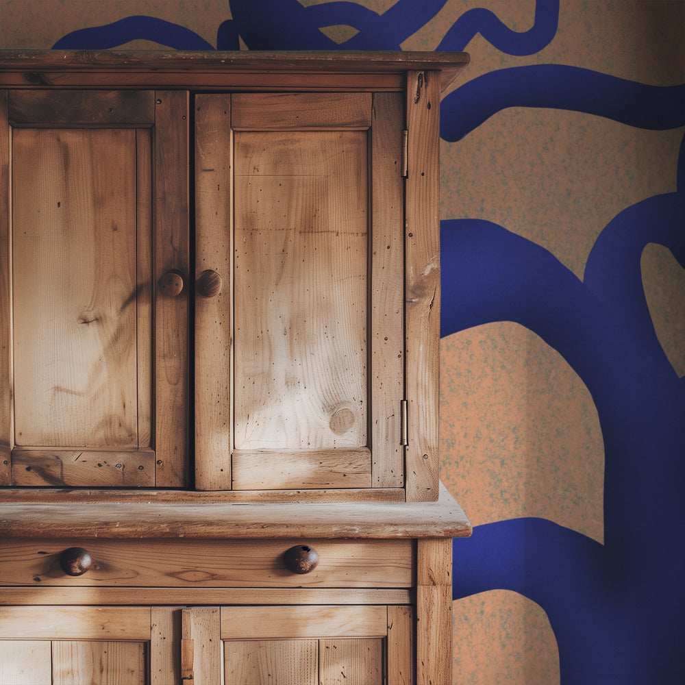 Twisting Indigo Tree | Behang