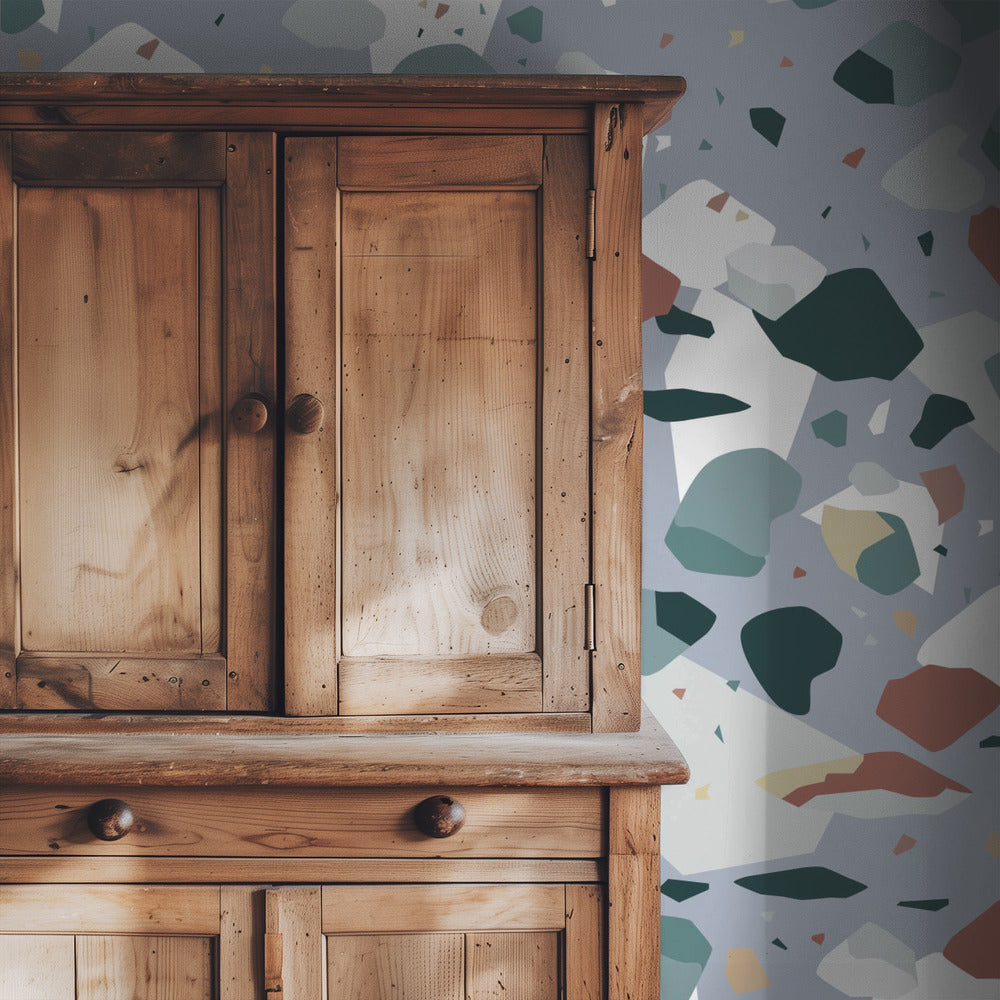 Terrazzo_Blauw | Behang