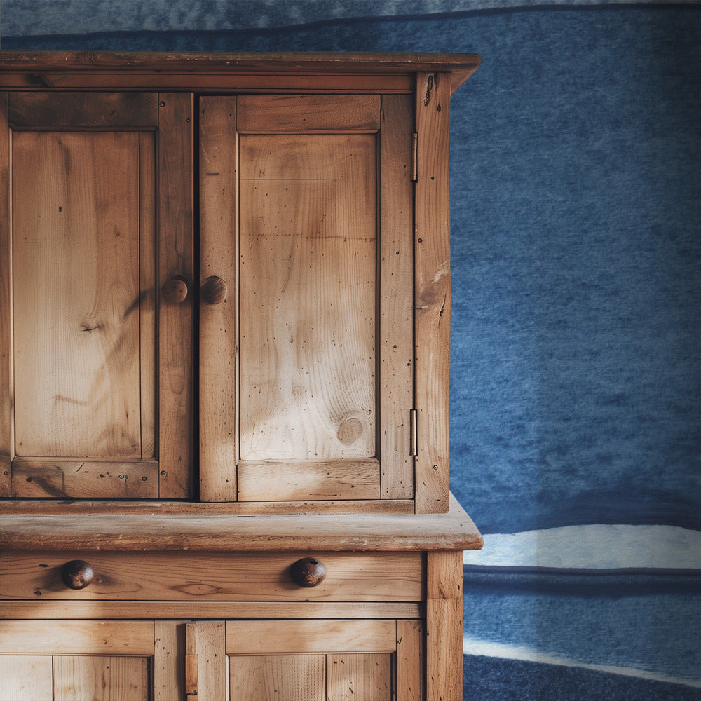 Blauwe aquarelgolven | Behang