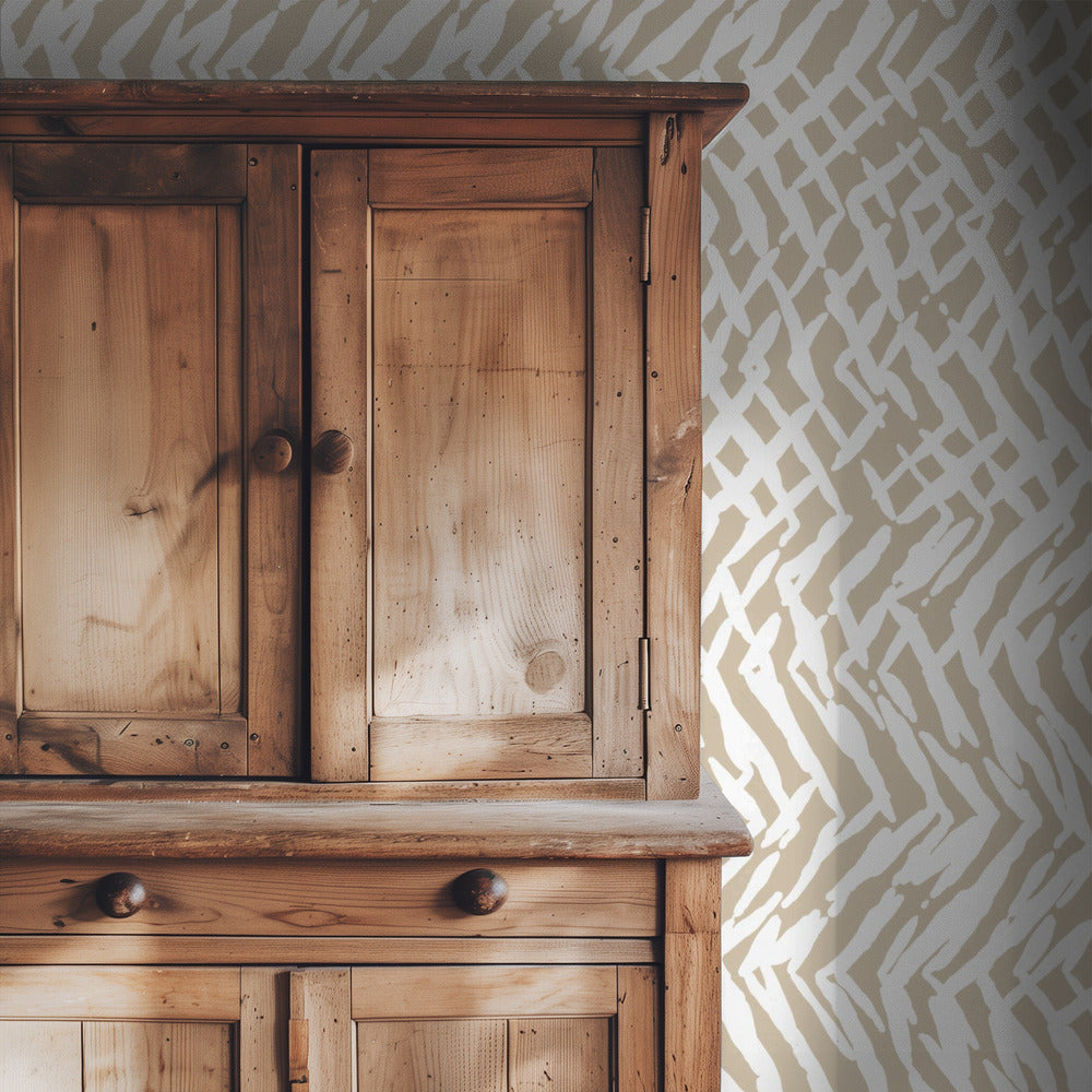 Marks Organic Stripes Textuur Beige I | Behang