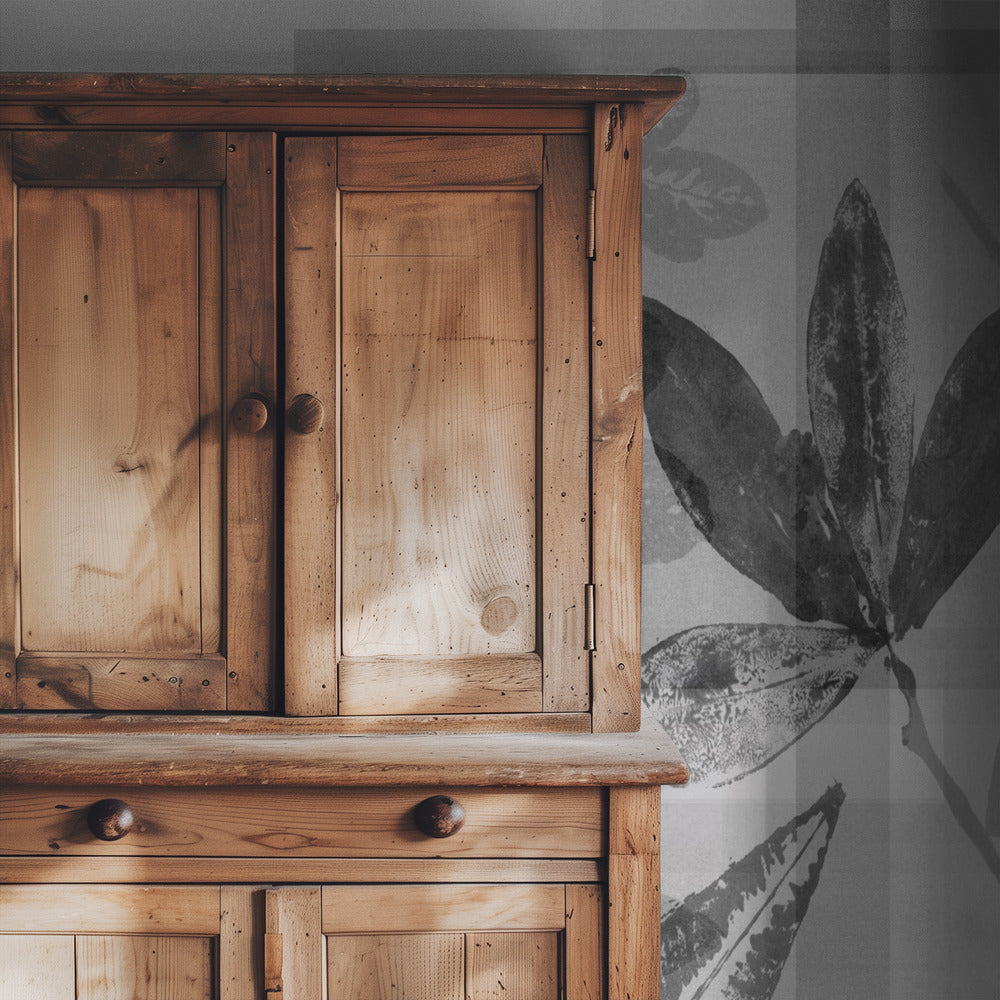 Abstracte botanische patronen in neutrale tinten | Behang