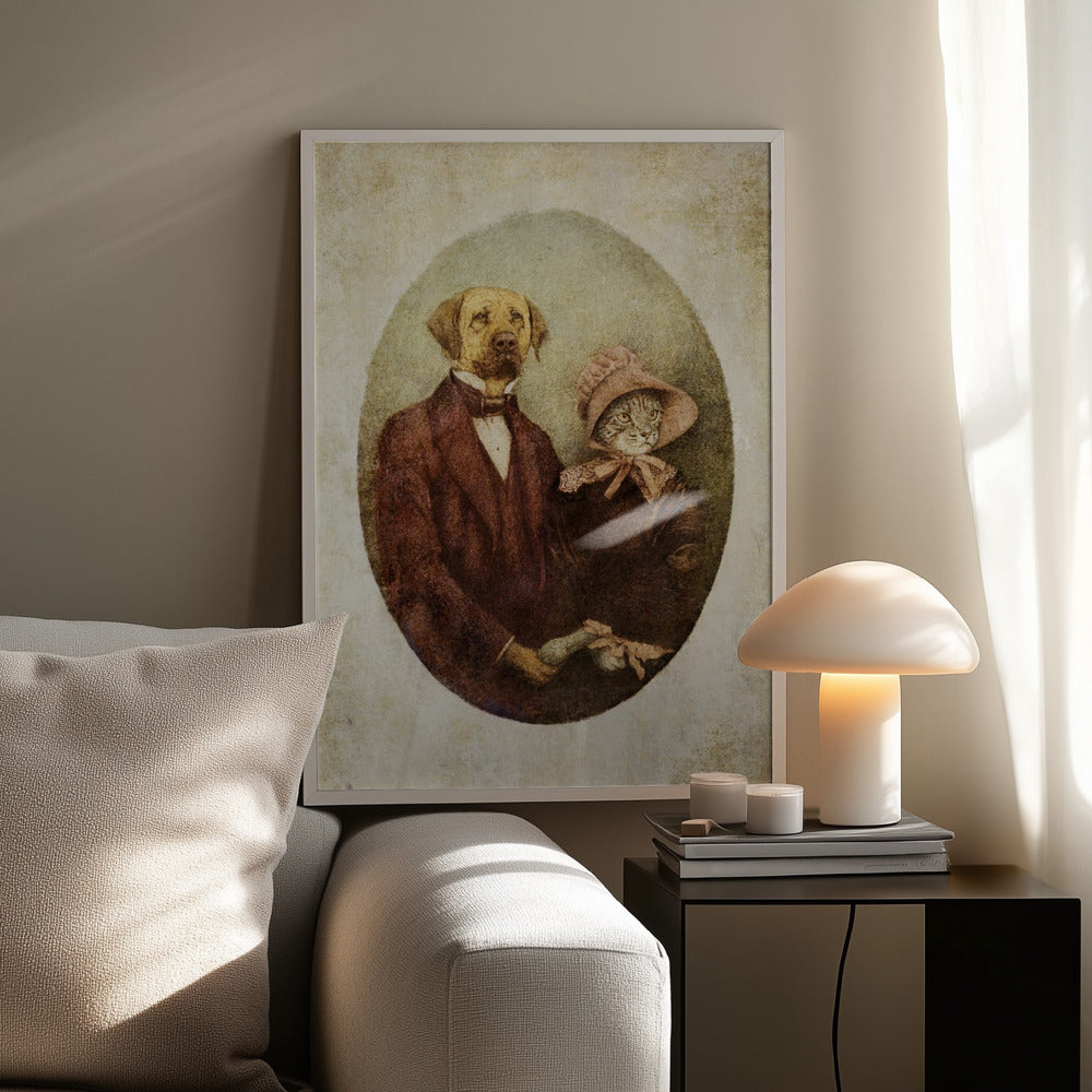 Portret van een echtpaar in Victoriaanse stijl | Poster