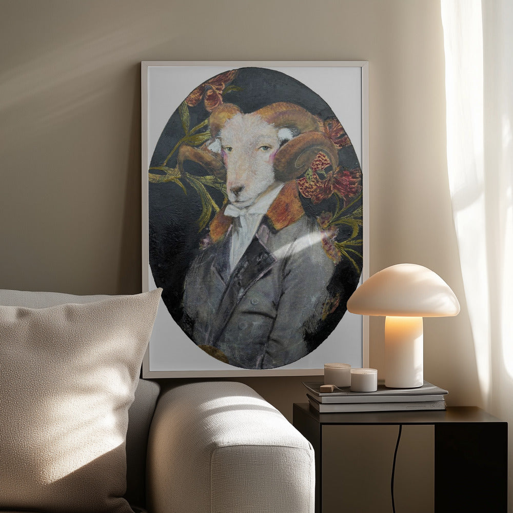 Portret van een koninklijke ram | Poster