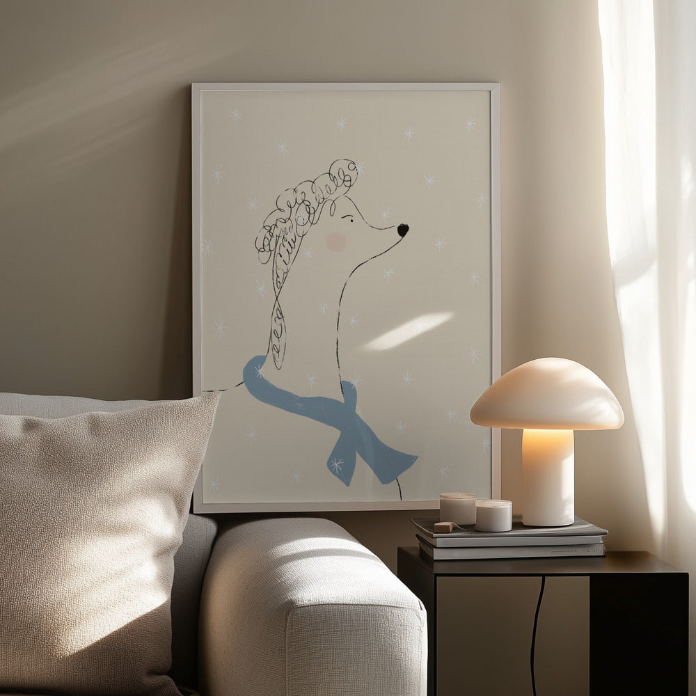 Poedel in de sneeuw | Poster
